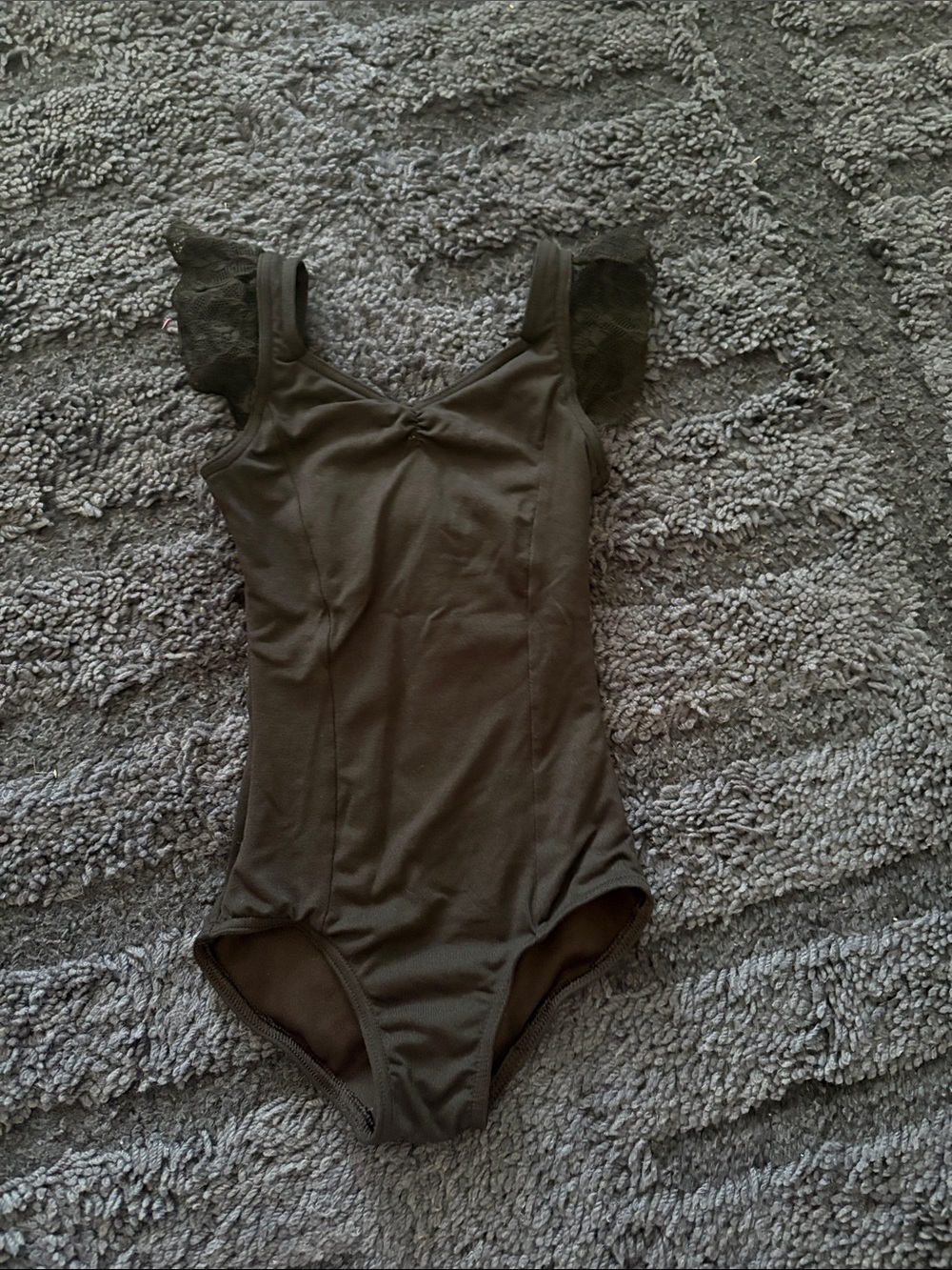 Capezio girls/toddler black lace sleeve leotard- size small
